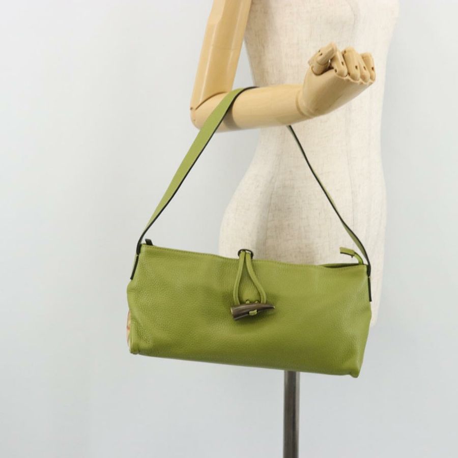 【日本直送】BURBERRY 綠色皮革單肩包 正品 BAZ684A-22