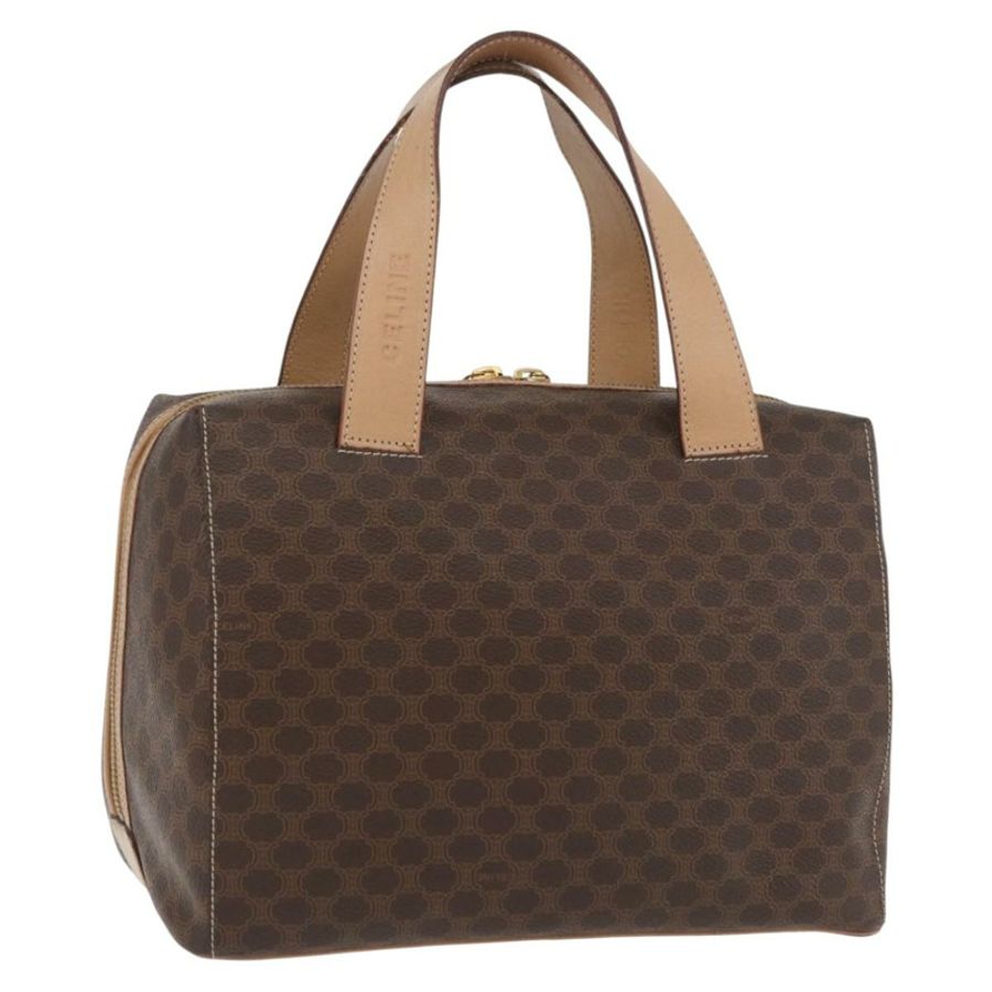 【日本直送】CELINE Macadam帆布波士頓包 PVC皮革 棕色 金色 正品 BAZ795A-0