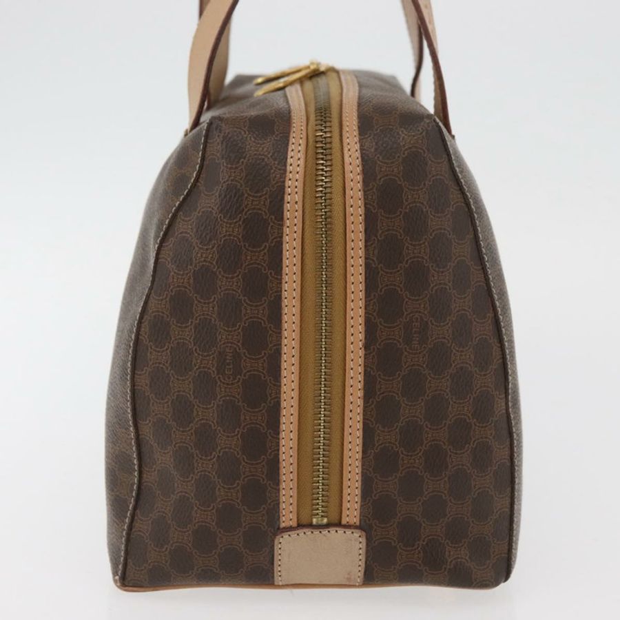 【日本直送】CELINE Macadam帆布波士頓包 PVC皮革 棕色 金色 正品 BAZ795A-3