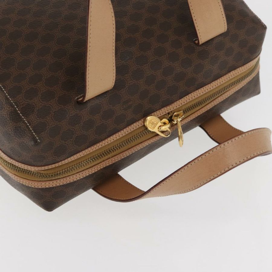 【日本直送】CELINE Macadam帆布波士頓包 PVC皮革 棕色 金色 正品 BAZ795A-5