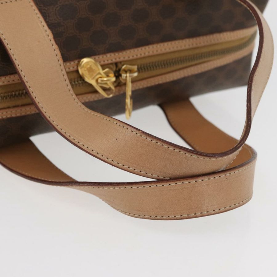【日本直送】CELINE Macadam帆布波士頓包 PVC皮革 棕色 金色 正品 BAZ795A-6