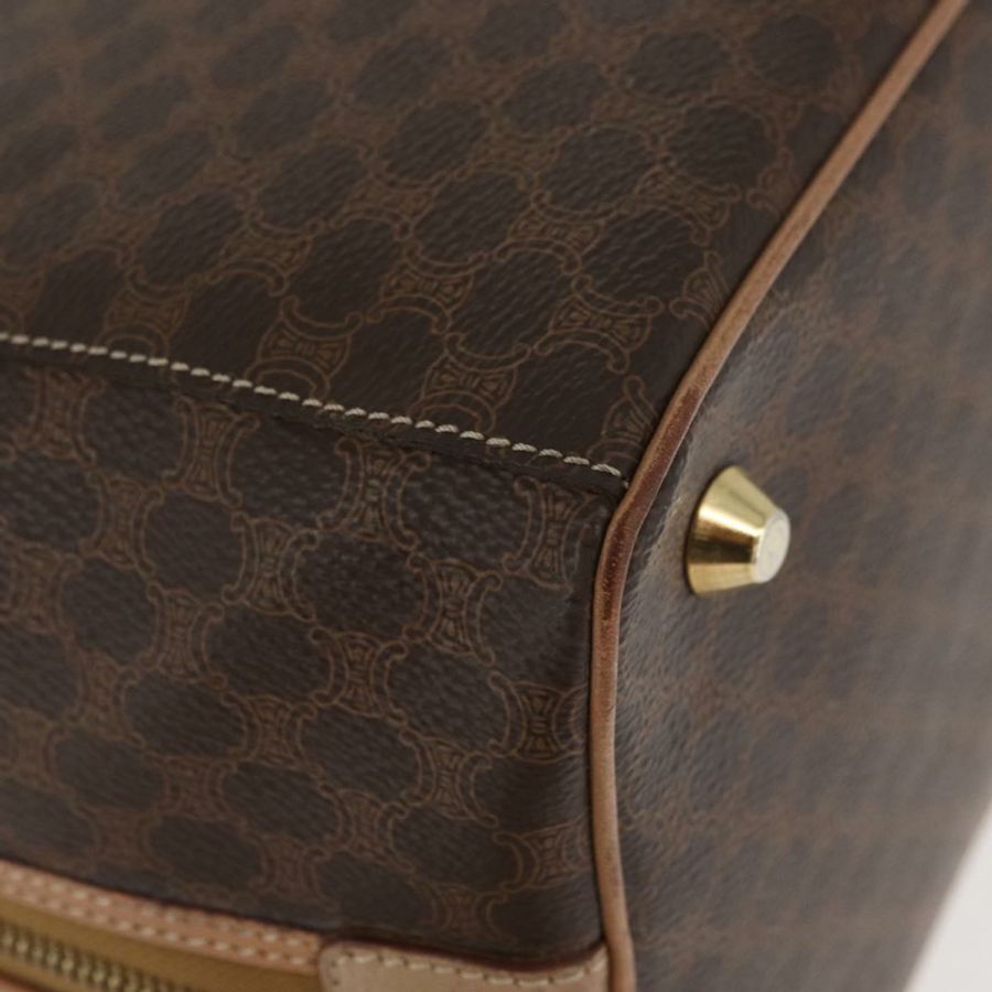 【日本直送】CELINE Macadam帆布波士頓包 PVC皮革 棕色 金色 正品 BAZ795A-7