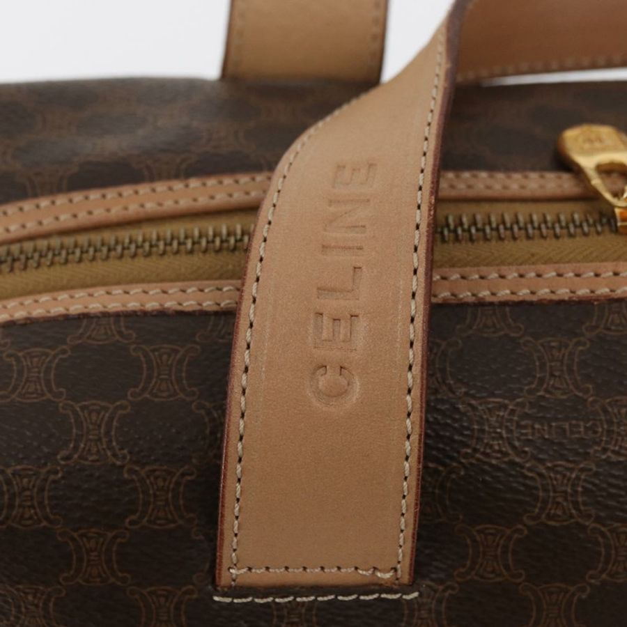 【日本直送】CELINE Macadam帆布波士頓包 PVC皮革 棕色 金色 正品 BAZ795A-8