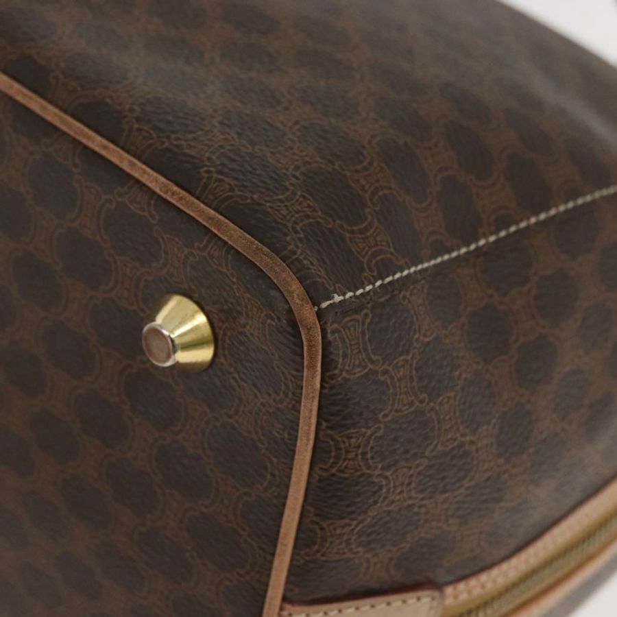 【日本直送】CELINE Macadam帆布波士頓包 PVC皮革 棕色 金色 正品 BAZ795A-14