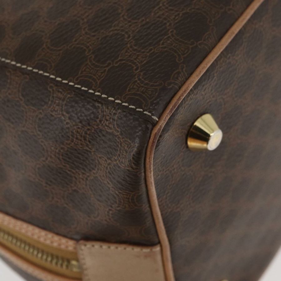 【日本直送】CELINE Macadam帆布波士頓包 PVC皮革 棕色 金色 正品 BAZ795A-15