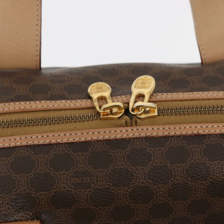 【日本直送】CELINE Macadam帆布波士頓包 PVC皮革 棕色 金色 正品 BAZ795A-17