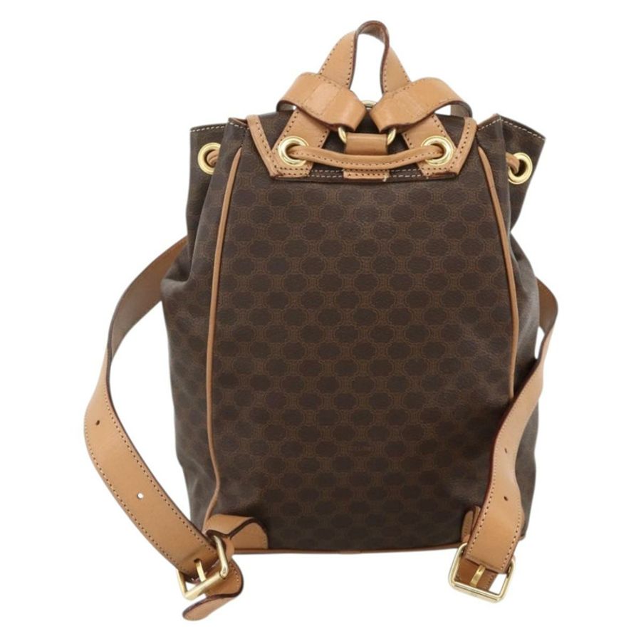 【日本直送】CELINE Macadam帆布肩背包 PVC皮革 棕色 金色 正品 BAZ796A-1