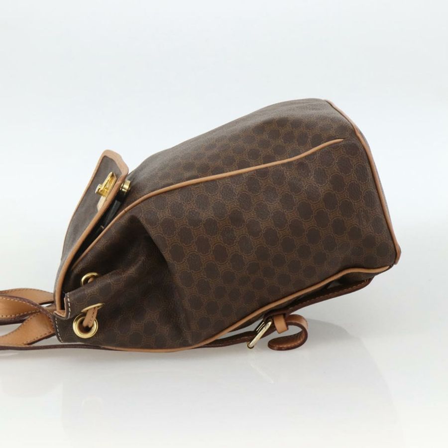 【日本直送】CELINE Macadam帆布肩背包 PVC皮革 棕色 金色 正品 BAZ796A-2