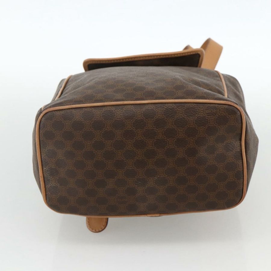 【日本直送】CELINE Macadam帆布肩背包 PVC皮革 棕色 金色 正品 BAZ796A-4