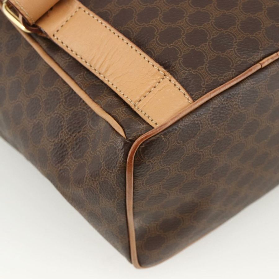【日本直送】CELINE Macadam帆布肩背包 PVC皮革 棕色 金色 正品 BAZ796A-9