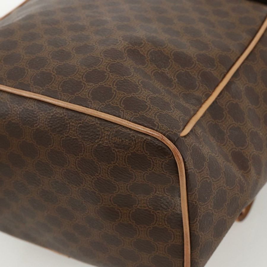 【日本直送】CELINE Macadam帆布肩背包 PVC皮革 棕色 金色 正品 BAZ796A-14