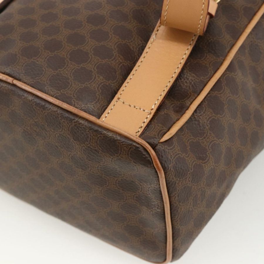 【日本直送】CELINE Macadam帆布肩背包 PVC皮革 棕色 金色 正品 BAZ796A-16