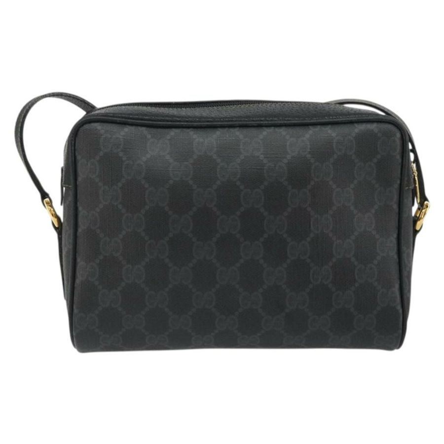 【日本直送】GUCCI GG Supreme Web Sherry Line 手提包 PVC 黑色金色 119 02 087 正品 YKZ950-1