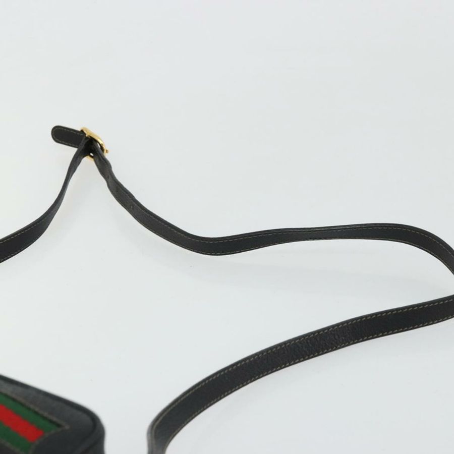 【日本直送】GUCCI GG Supreme Web Sherry Line 手提包 PVC 黑色金色 119 02 087 正品 YKZ950-7