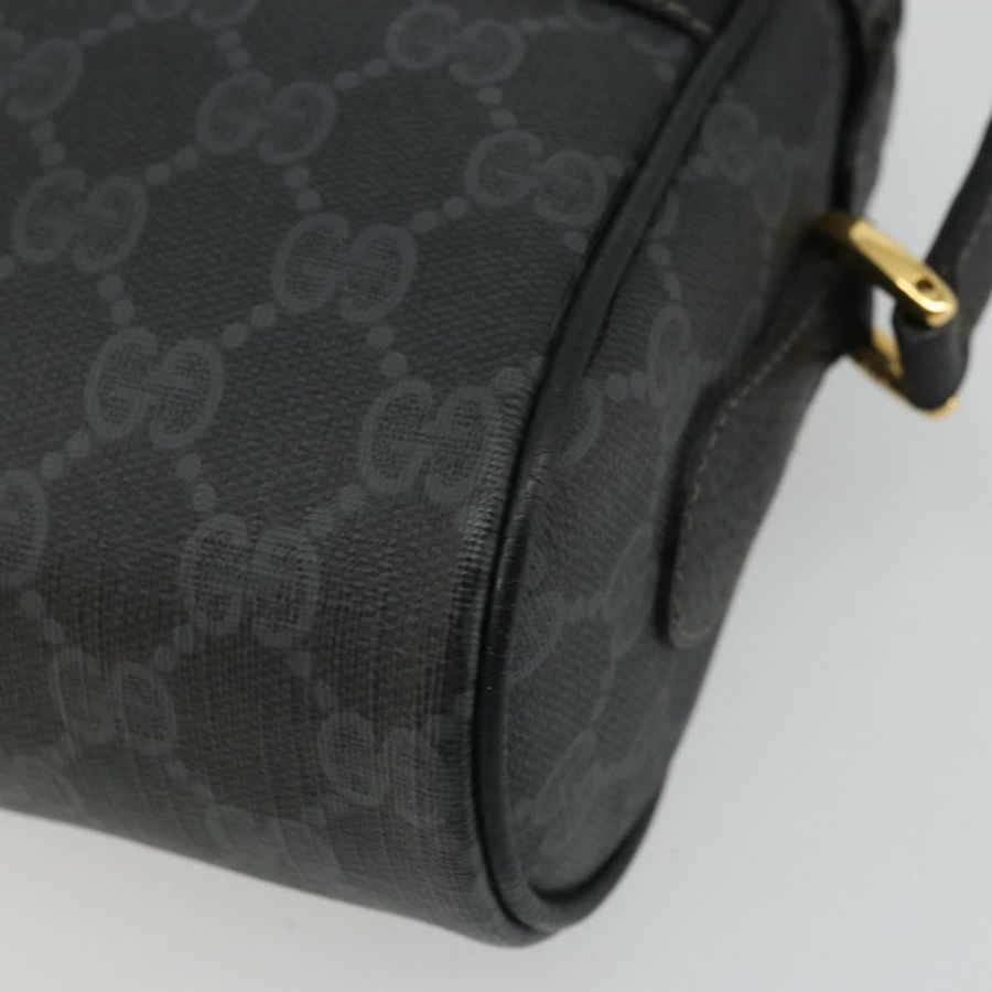 【日本直送】GUCCI GG Supreme Web Sherry Line 手提包 PVC 黑色金色 119 02 087 正品 YKZ950-8
