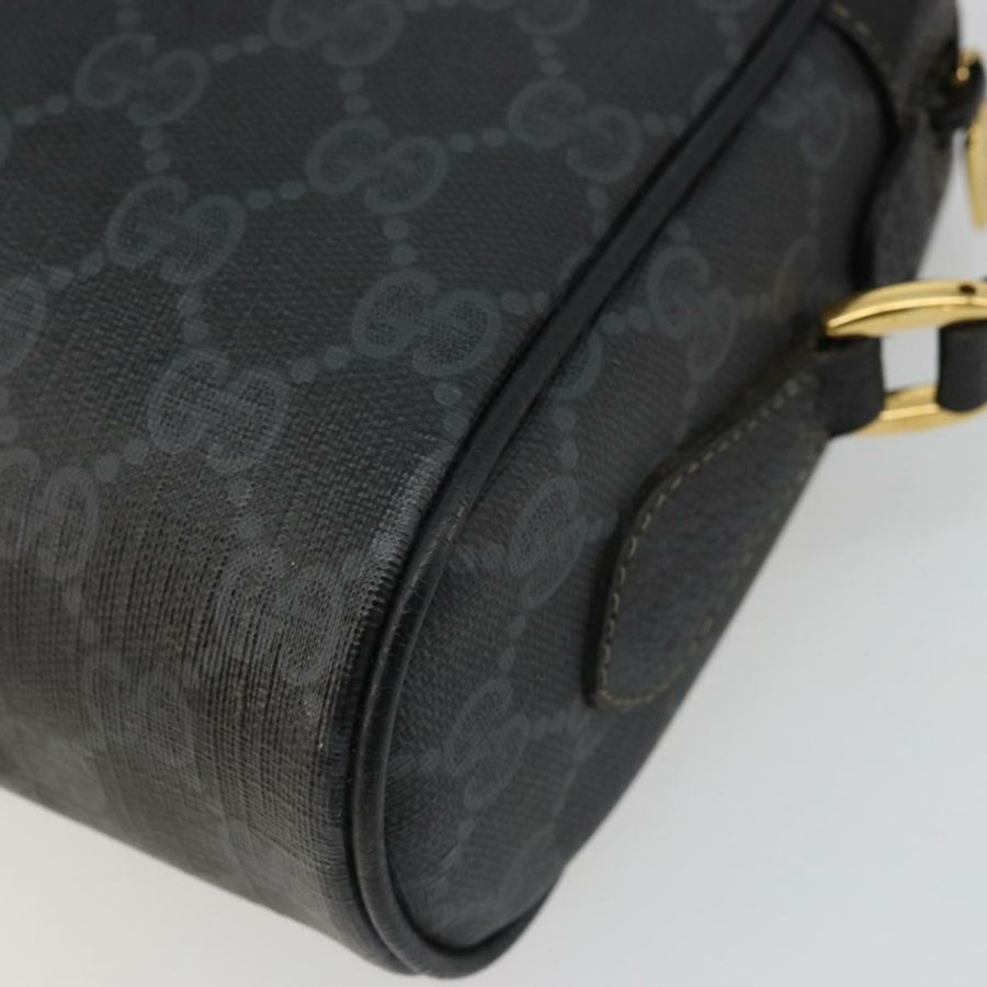 【日本直送】GUCCI GG Supreme Web Sherry Line 手提包 PVC 黑色金色 119 02 087 正品 YKZ950-14