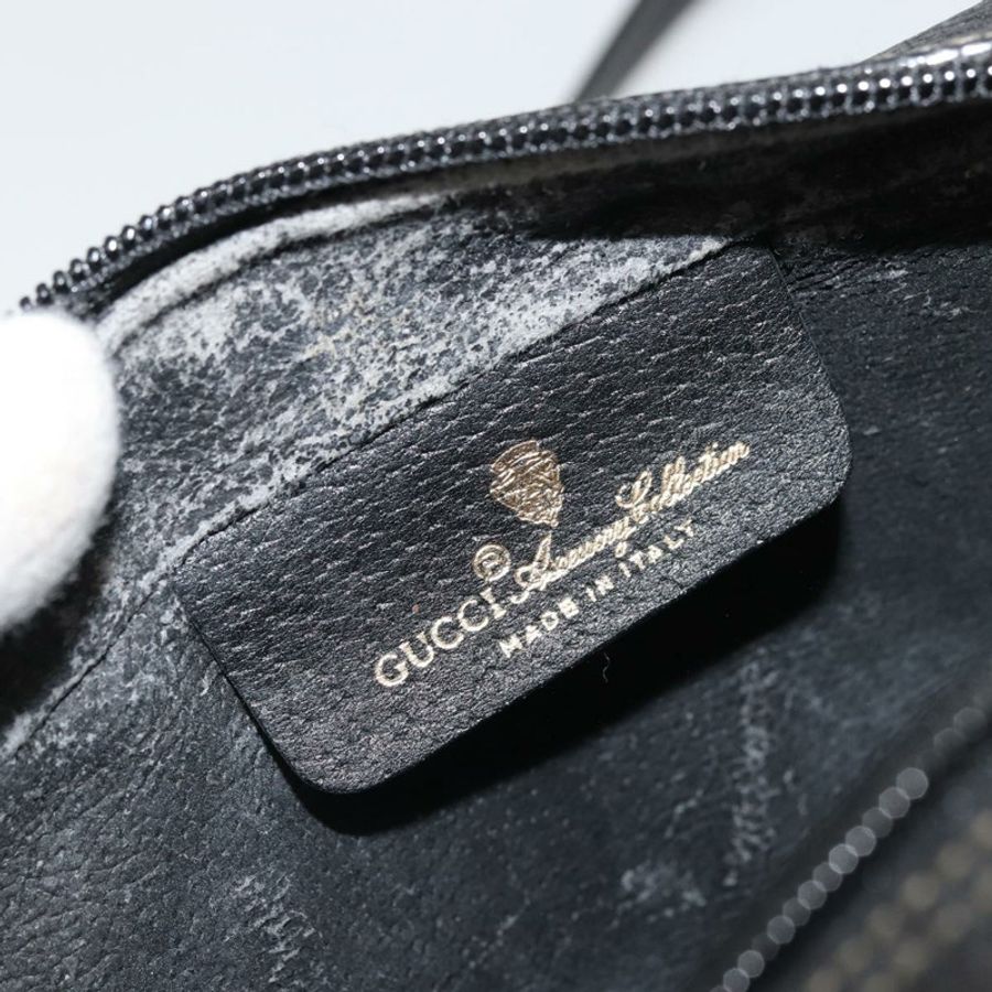 【日本直送】GUCCI GG Supreme Web Sherry Line 手提包 PVC 黑色金色 119 02 087 正品 YKZ950-17