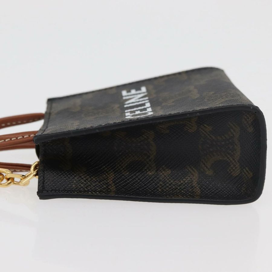 【日本直送】CELINE Triomphe 帆布 Micro Vertical Cabas Charm PVC 棕色金色正品 YKZ1019M-3