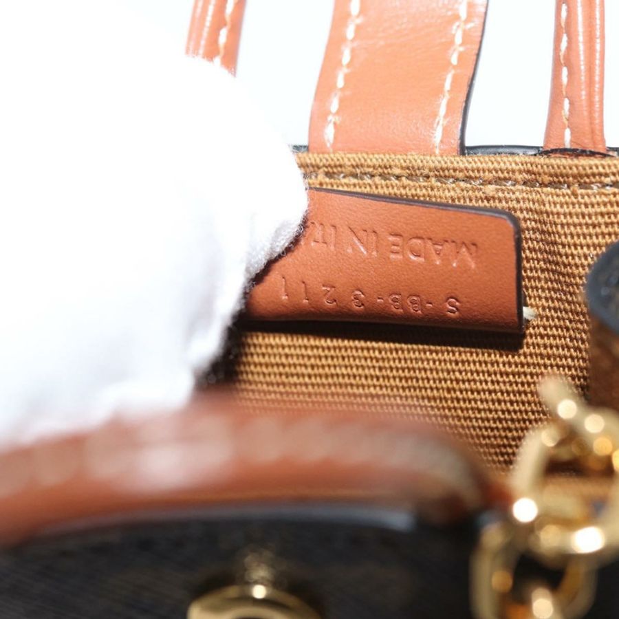 【日本直送】CELINE Triomphe 帆布 Micro Vertical Cabas Charm PVC 棕色金色正品 YKZ1019M-10