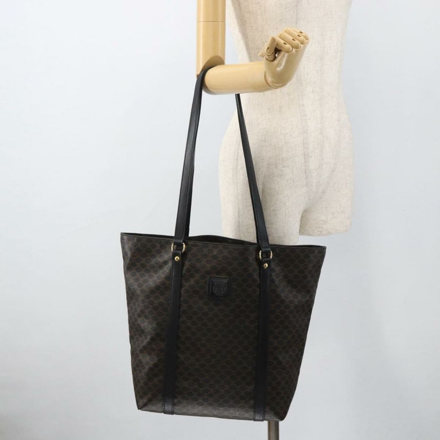 【日本直送】CELINE Macadam帆布托特包 PVC皮革 黑色金色 正品 YKZ828A-20