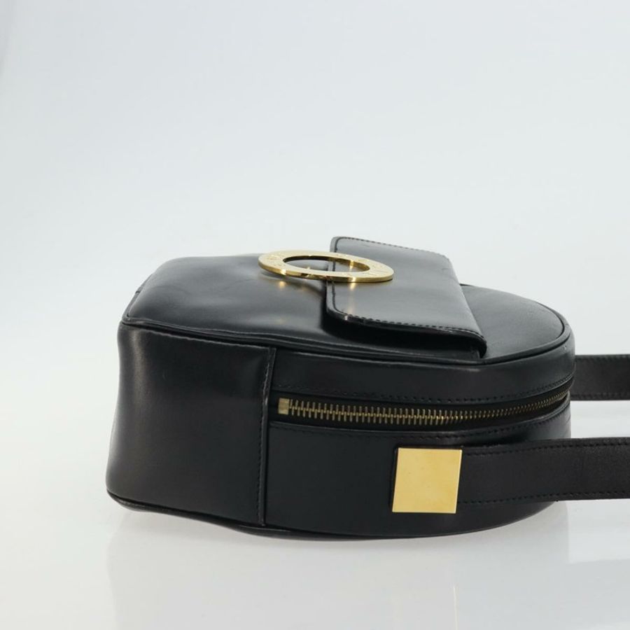 【日本直送】CELINE 圓背包 皮革 黑色 金色 正品 YKZ1524A-2