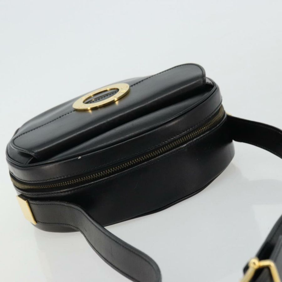 【日本直送】CELINE 圓背包 皮革 黑色 金色 正品 YKZ1524A-5