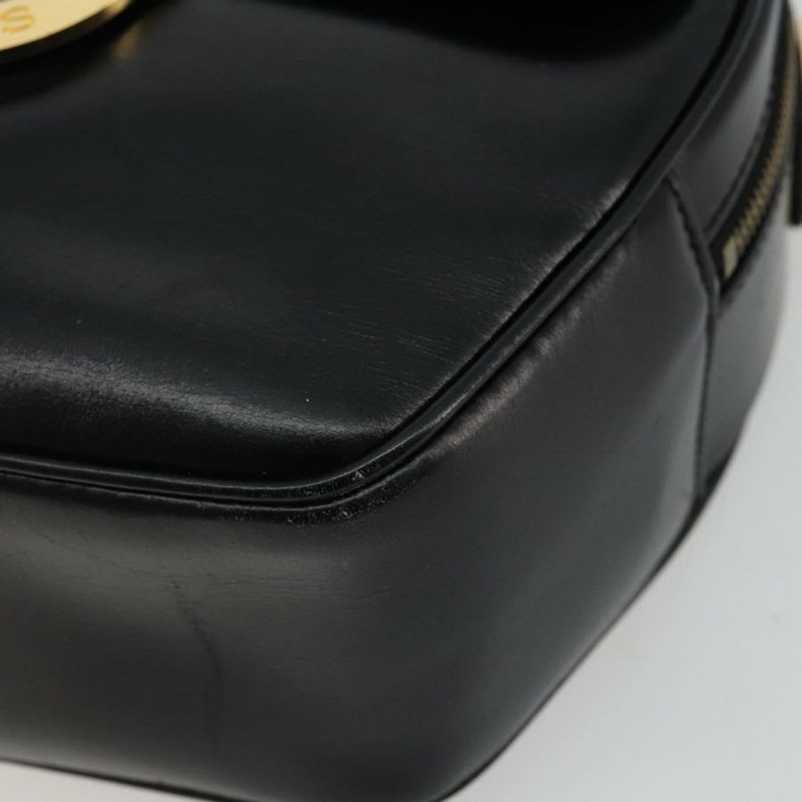 【日本直送】CELINE 圓背包 皮革 黑色 金色 正品 YKZ1524A-13