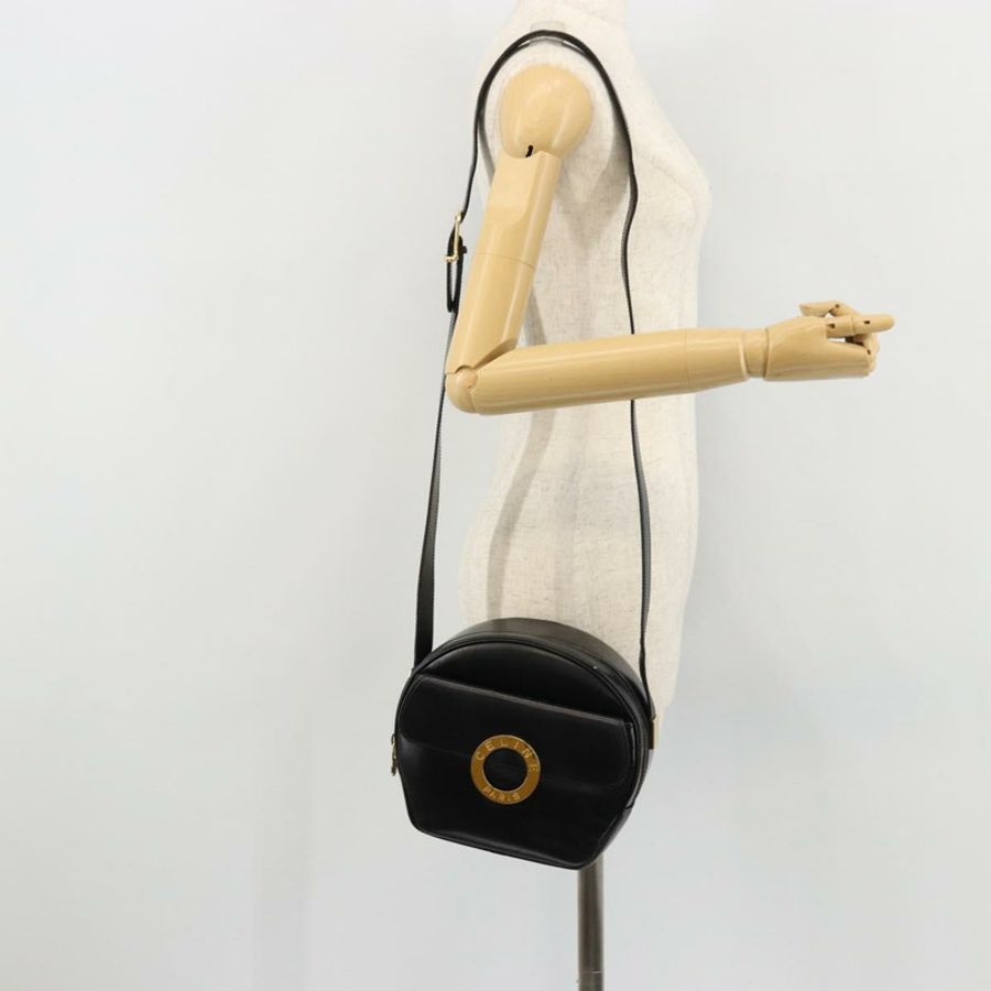 【日本直送】CELINE 圓背包 皮革 黑色 金色 正品 YKZ1524A-22