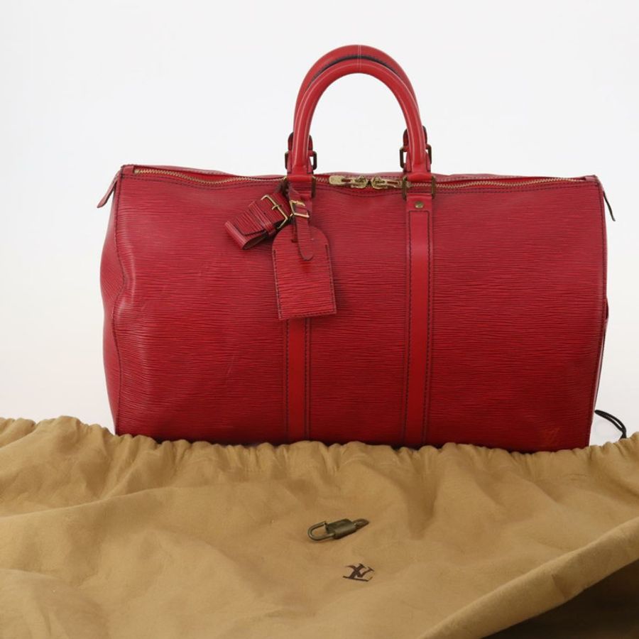 【日本直送】路易威登 Epi Keepall 45 波士頓包 紅色 M42977 LV 正品 YKZ1535A-11