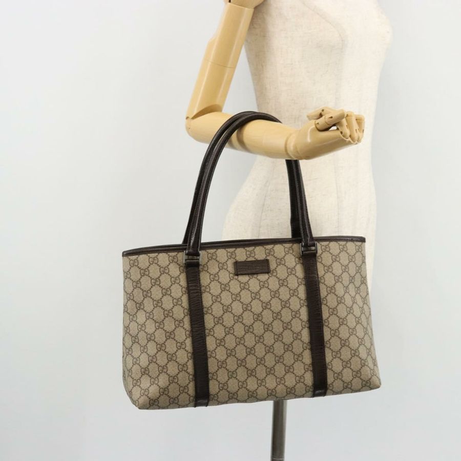 【日本直送】GUCCI GG Supreme 托特包 PVC 米色 銀色 114595 正品 kk671-22