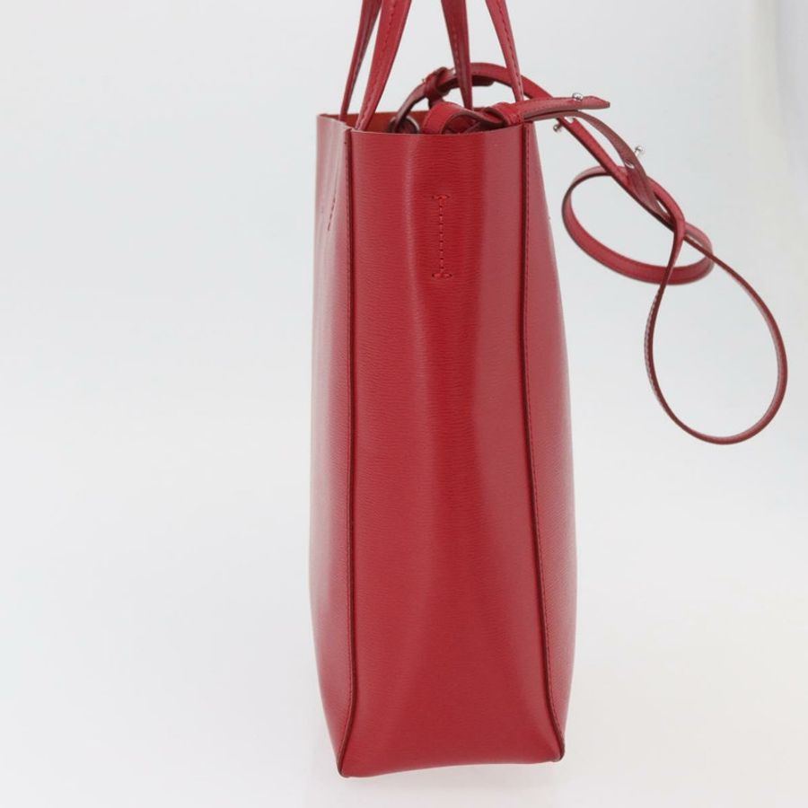 【日本直送】CELINE 直式 Cabas 手提包 皮革 2way 紅色 銀色 Auth hk3730A-3