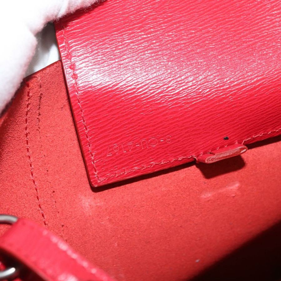【日本直送】CELINE 直式 Cabas 手提包 皮革 2way 紅色 銀色 Auth hk3730A-10