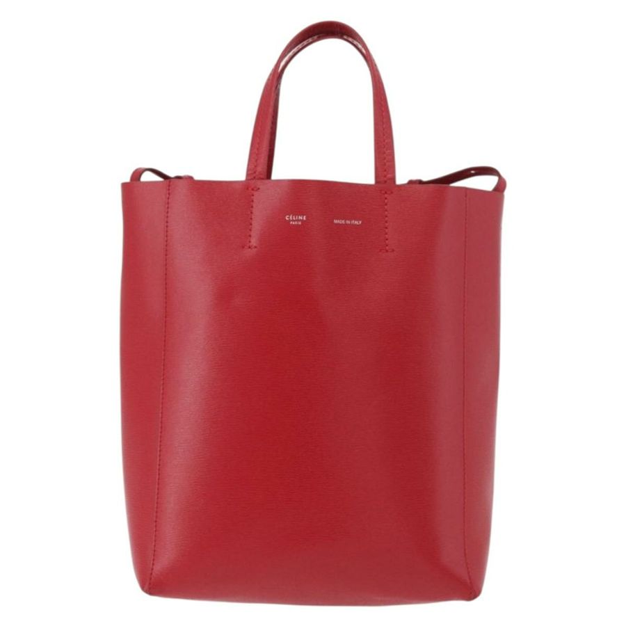 【日本直送】CELINE 直式 Cabas 手提包 皮革 2way 紅色 銀色 Auth hk3730A-12
