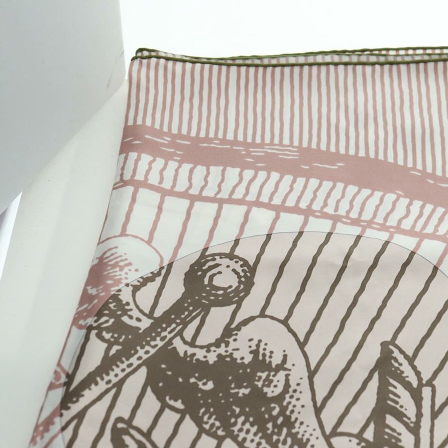 【日本直送】HERMES Carre 140 圍巾「SOITE ET POURSUITE」絲綢粉紅正品 hk3779V-7