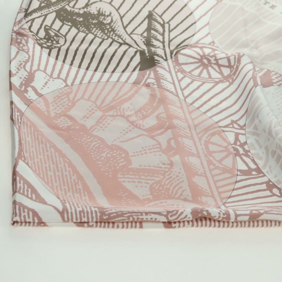 【日本直送】HERMES Carre 140 圍巾「SOITE ET POURSUITE」絲綢粉紅正品 hk3779V-9