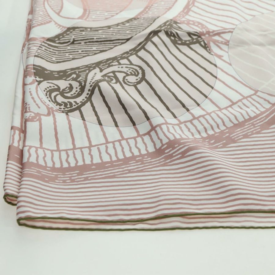 【日本直送】HERMES Carre 140 圍巾「SOITE ET POURSUITE」絲綢粉紅正品 hk3779V-20