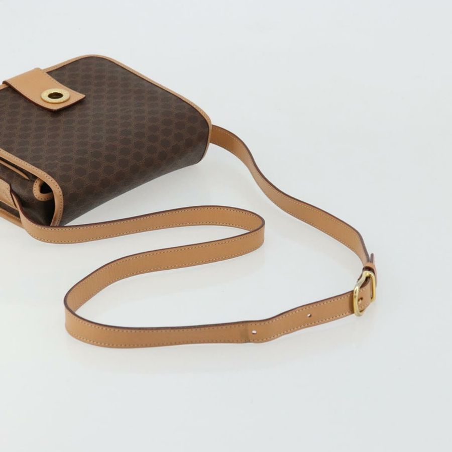 【日本直送】CELINE Macadam帆布肩背包 PVC皮革 棕色 金色 正品 ki6633A-6