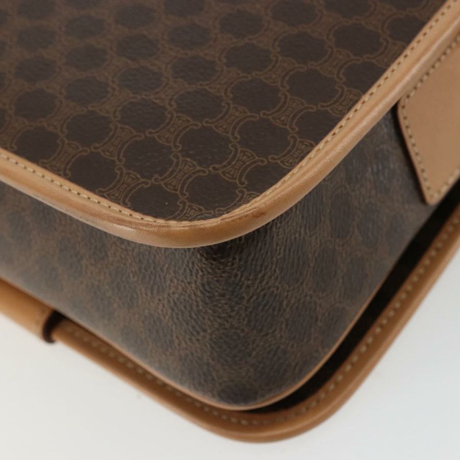 【日本直送】CELINE Macadam帆布肩背包 PVC皮革 棕色 金色 正品 ki6633A-15