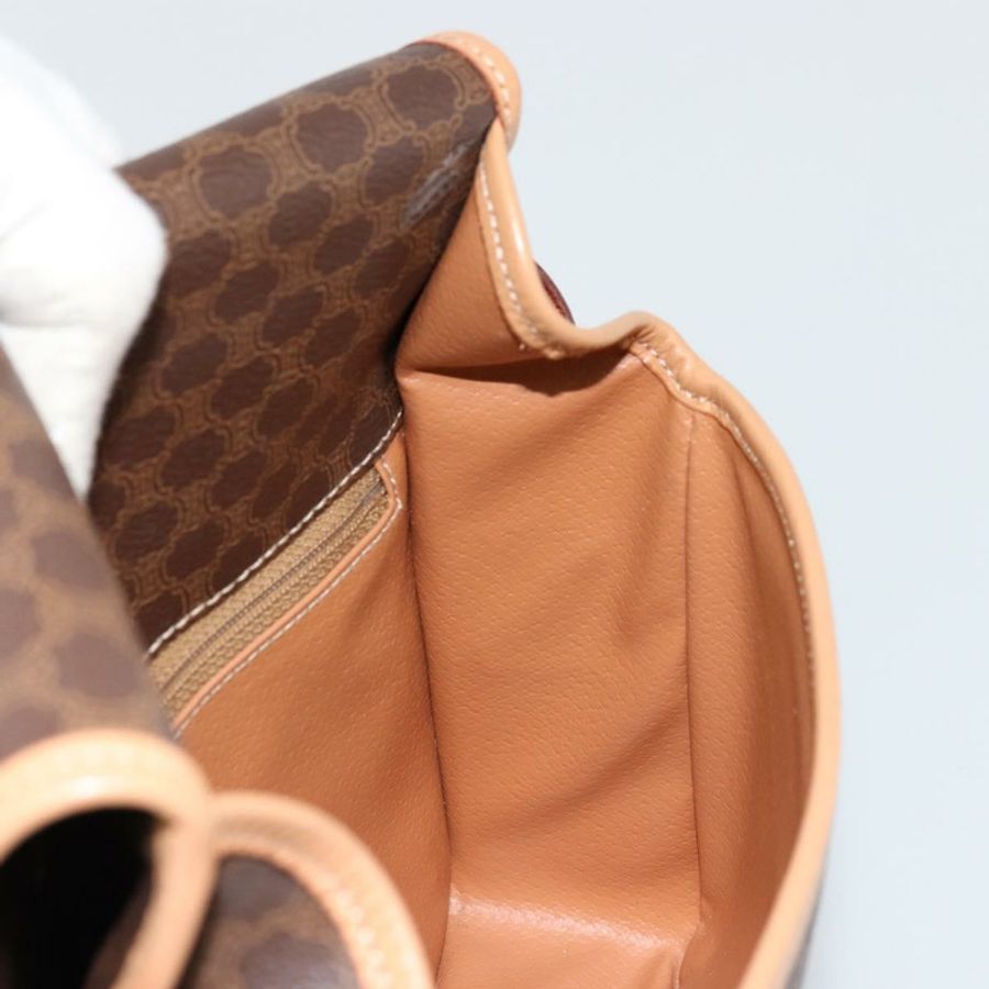 【日本直送】CELINE Macadam帆布肩背包 PVC皮革 棕色 金色 正品 ki6633A-18