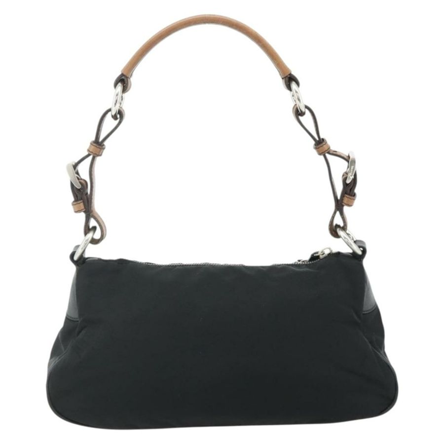 【日本直送】PRADA 單肩包 尼龍皮革 黑色 銀色 正品 mr2443A-1
