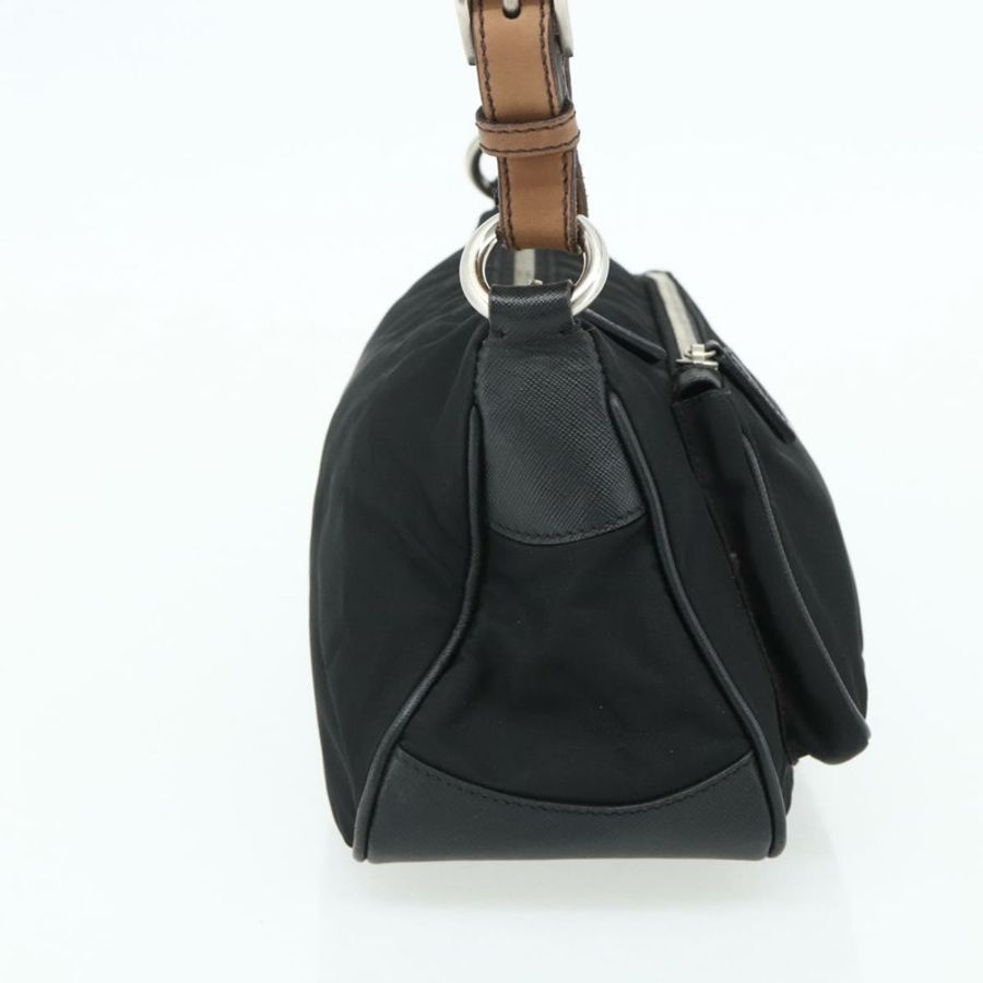 【日本直送】PRADA 單肩包 尼龍皮革 黑色 銀色 正品 mr2443A-2