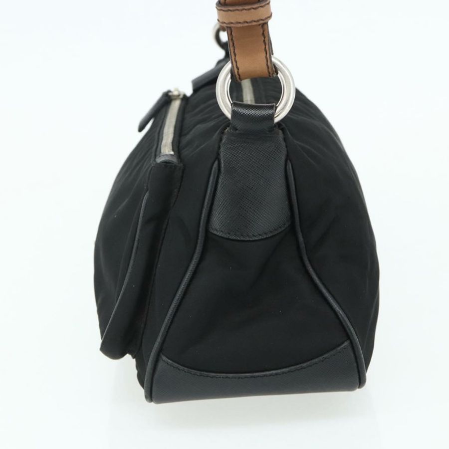【日本直送】PRADA 單肩包 尼龍皮革 黑色 銀色 正品 mr2443A-3