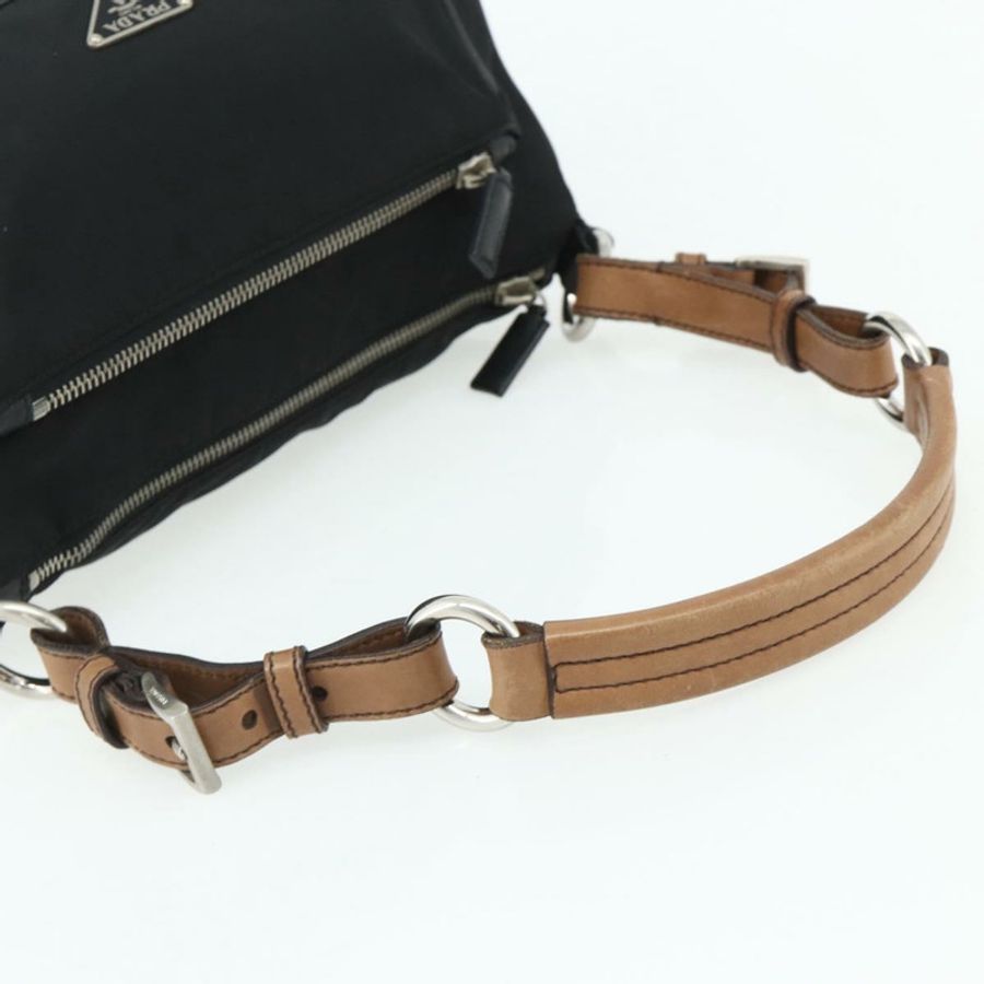 【日本直送】PRADA 單肩包 尼龍皮革 黑色 銀色 正品 mr2443A-6