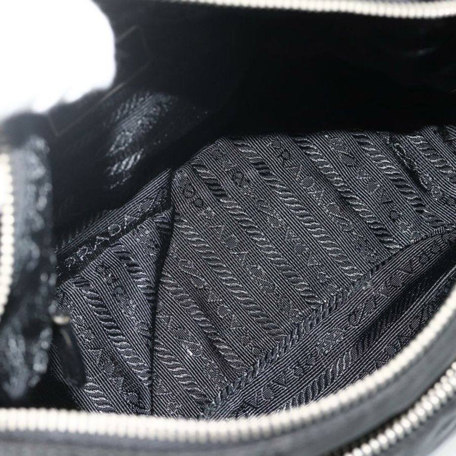 【日本直送】PRADA 單肩包 尼龍皮革 黑色 銀色 正品 mr2443A-10