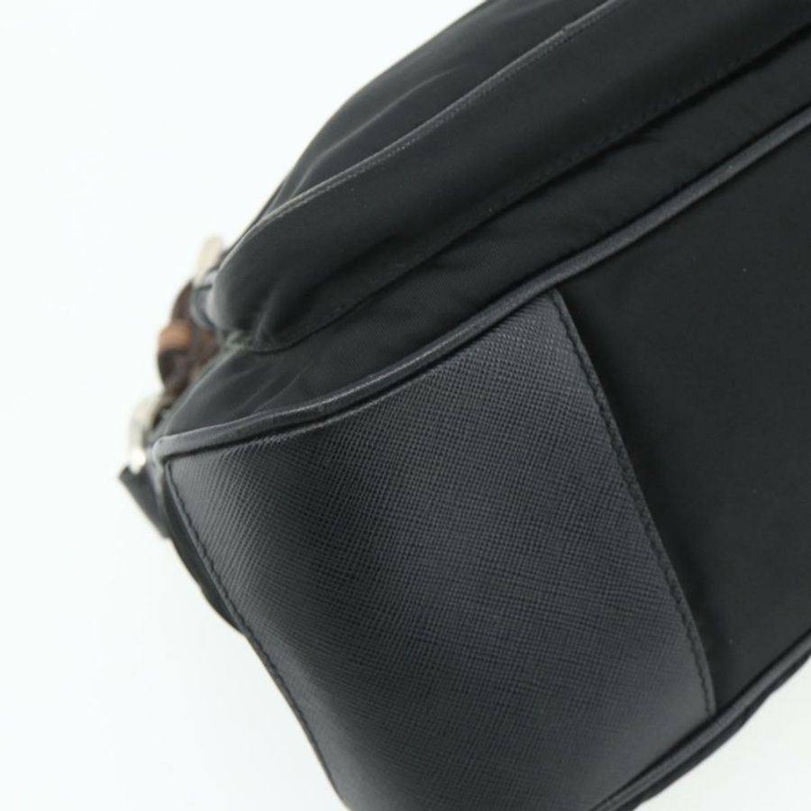 【日本直送】PRADA 單肩包 尼龍皮革 黑色 銀色 正品 mr2443A-13