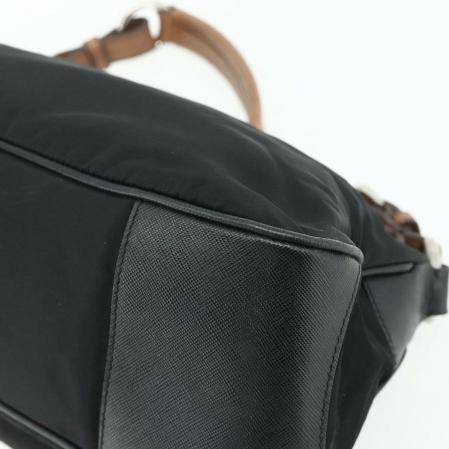 【日本直送】PRADA 單肩包 尼龍皮革 黑色 銀色 正品 mr2443A-14