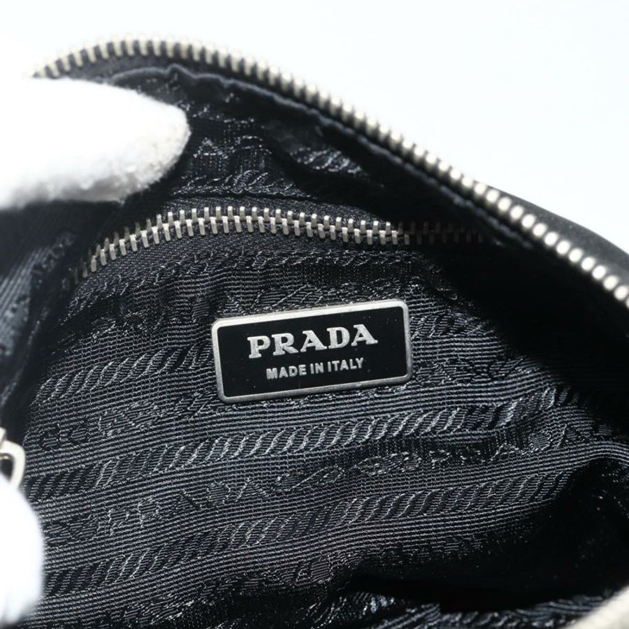 【日本直送】PRADA 單肩包 尼龍皮革 黑色 銀色 正品 mr2443A-18