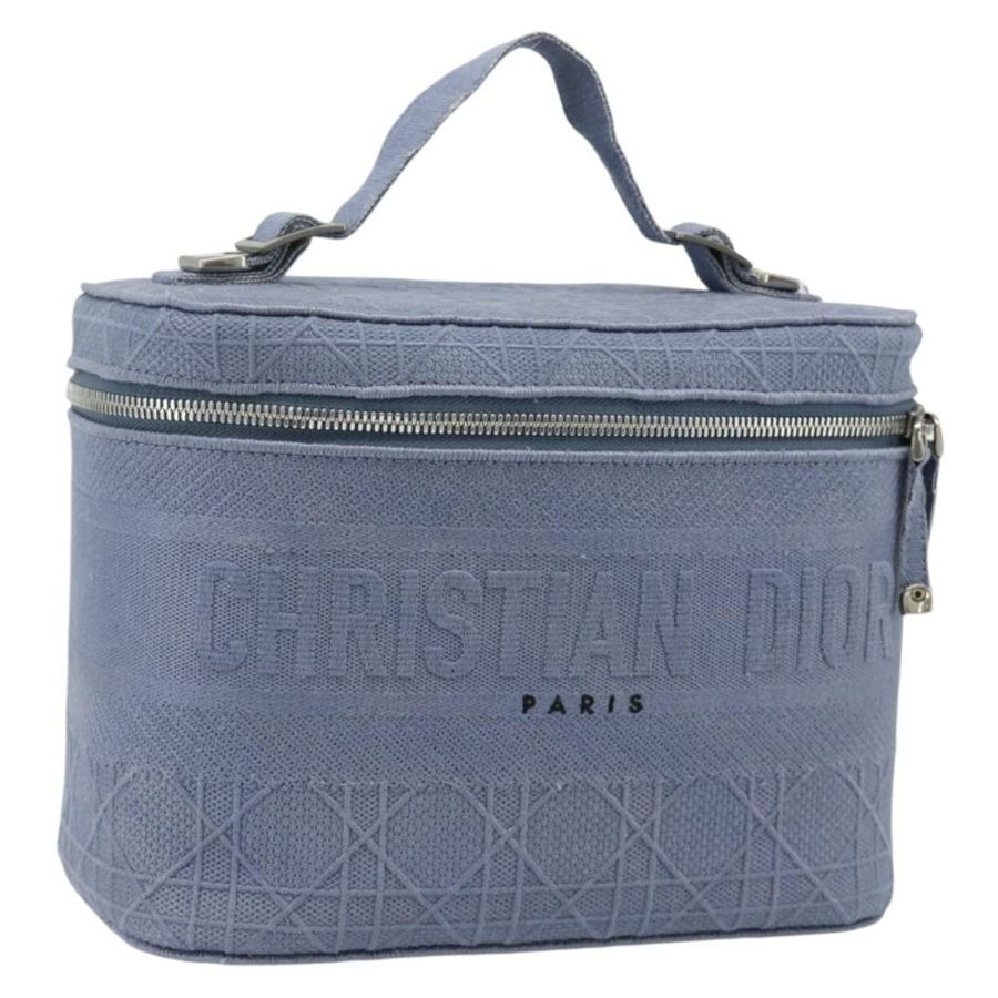 【日本直送】Christian Dior Vanity 手袋 帆布 藍色 銀色 正品 ka4334A-0