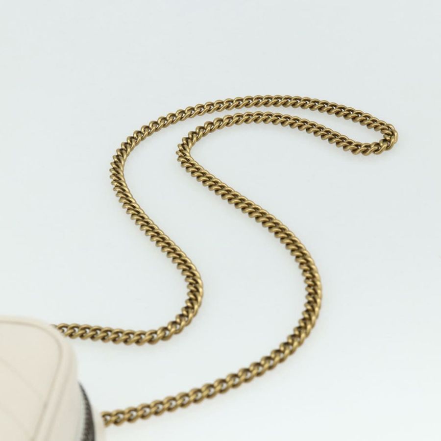 【日本直送】GUCCI Marmont 鏈條單肩包 皮革 粉紅色 金 白色 699759 正品 ka4341SM-7