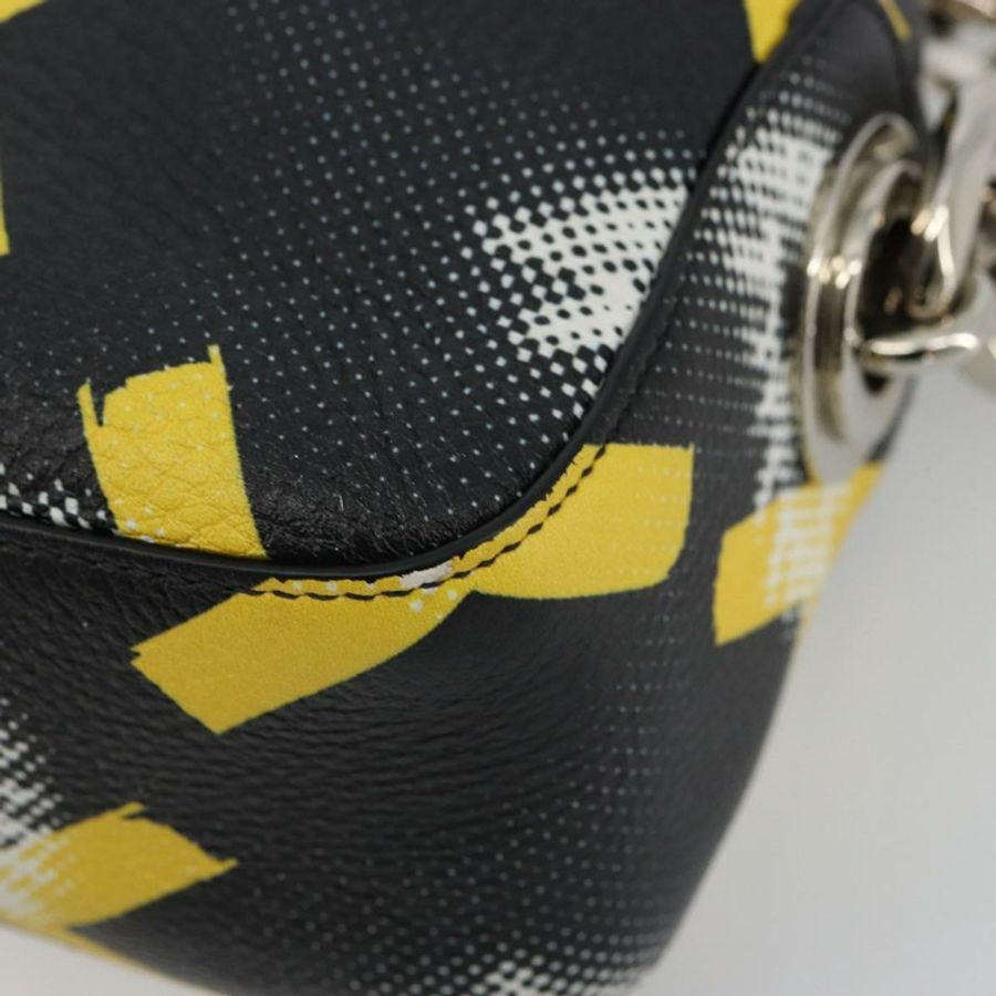【日本直送】PRADA 鏈條單肩包 皮革 黑色 黃色 正品 ka4328M-14